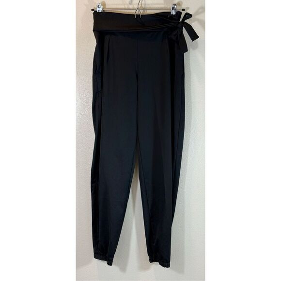 FIVE Dance Wear Nylon Attached Tie Waist Black Jogger Pants Women's Small - Picture 1 of 12